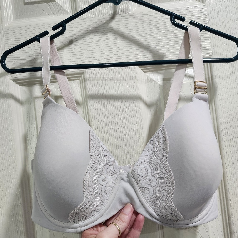 Soma Embraceable FC‎ Heather Bra 38DD Light Gray Lace Underwire Full Coverage - Picture 3 of 8